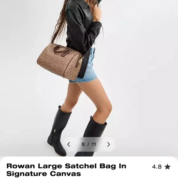 Coach Signature Canvas Satchel in Brown and Tan - Picture 4 of 7